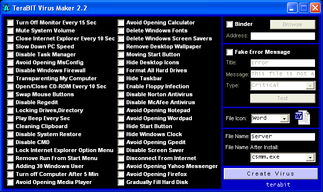 TeraBIT Virus Maker 2.2 TeraBIT Virus Maker 2.2