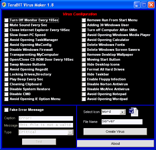 TeraBIT Virus Maker 1.8 TeraBIT Virus Maker 1.8