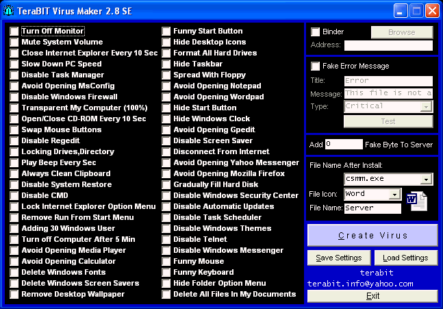 TeraBIT Virus Maker 2.8 SE TeraBIT Virus Maker 2.8 SE