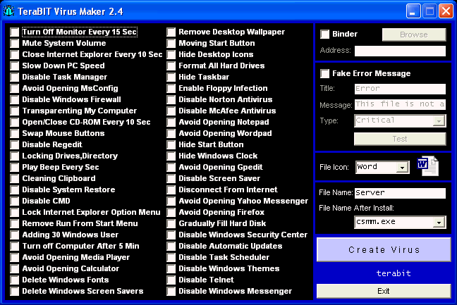 TeraBIT Virus Maker 2.4 TeraBIT Virus Maker 2.4