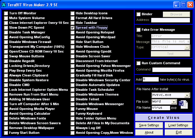 TeraBIT Virus Maker 2.9 SE TeraBIT Virus Maker 2.9 SE
