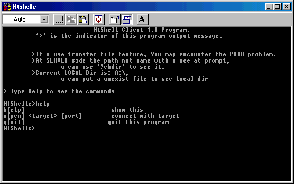 NTShell 1.0 NTShell 1.0