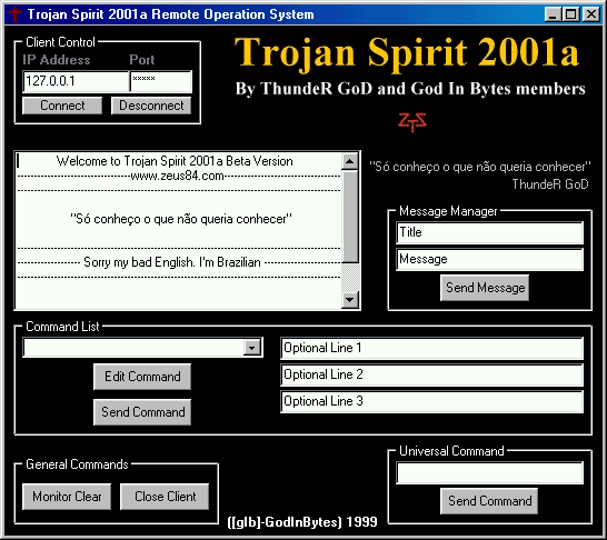 Trojan Spirit 2001a Beta Edition Trojan Spirit 2001a Beta Edition