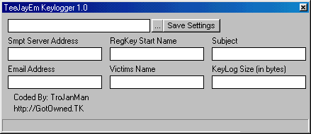 TeeJayEm Keylogger 1.0 (b) TeeJayEm Keylogger 1.0 (b)